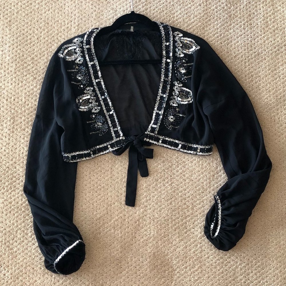 Black Sequin Shrug